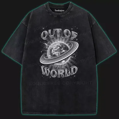 OUT OF WORLD Washed Space T-shirt