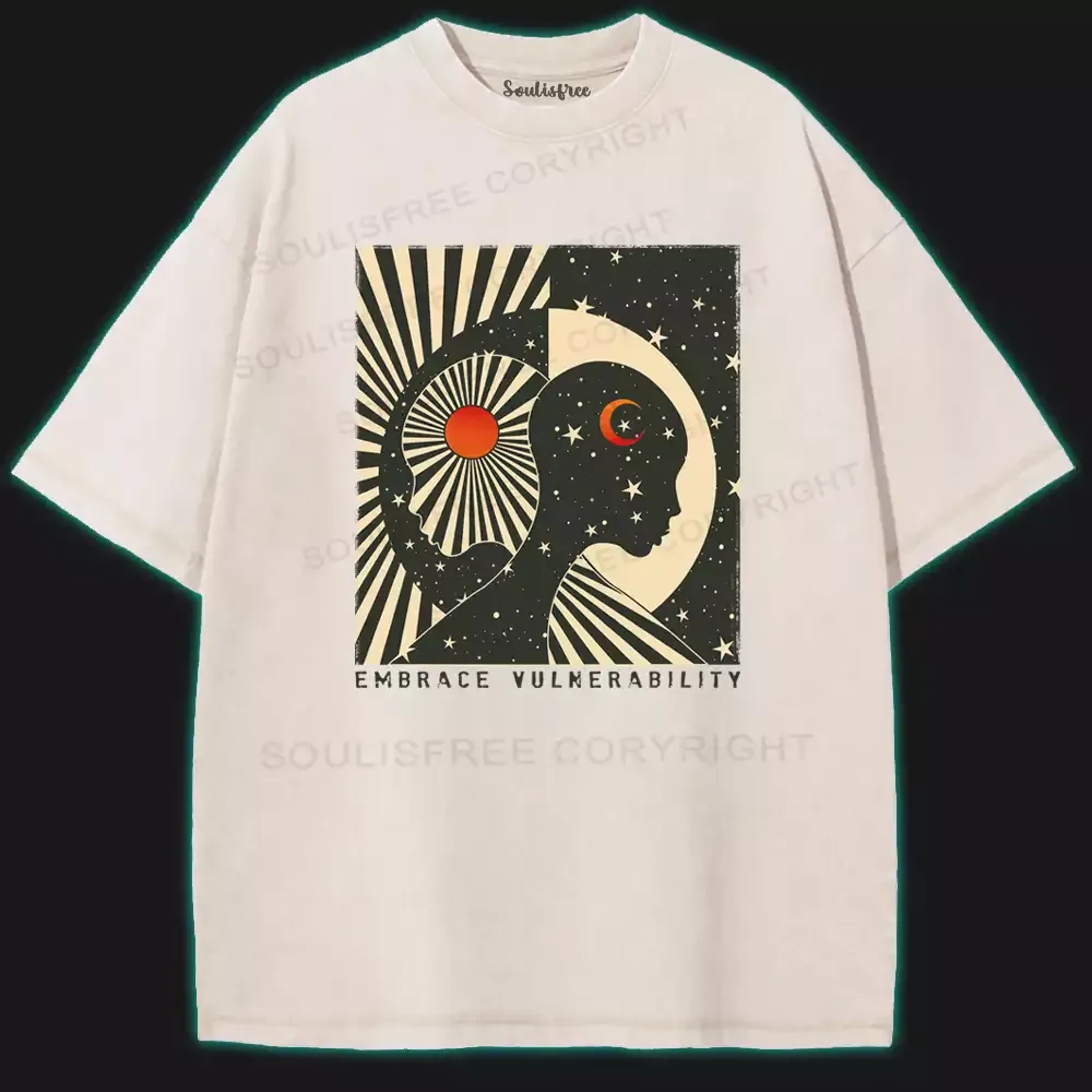 Designed Embrace Vulnerability Washed Space T-shirt