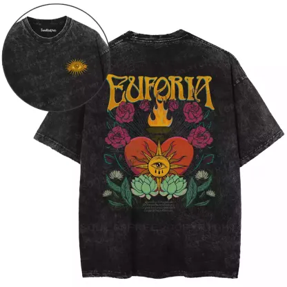 Euphoria Heart-Eye Washed T-shirt