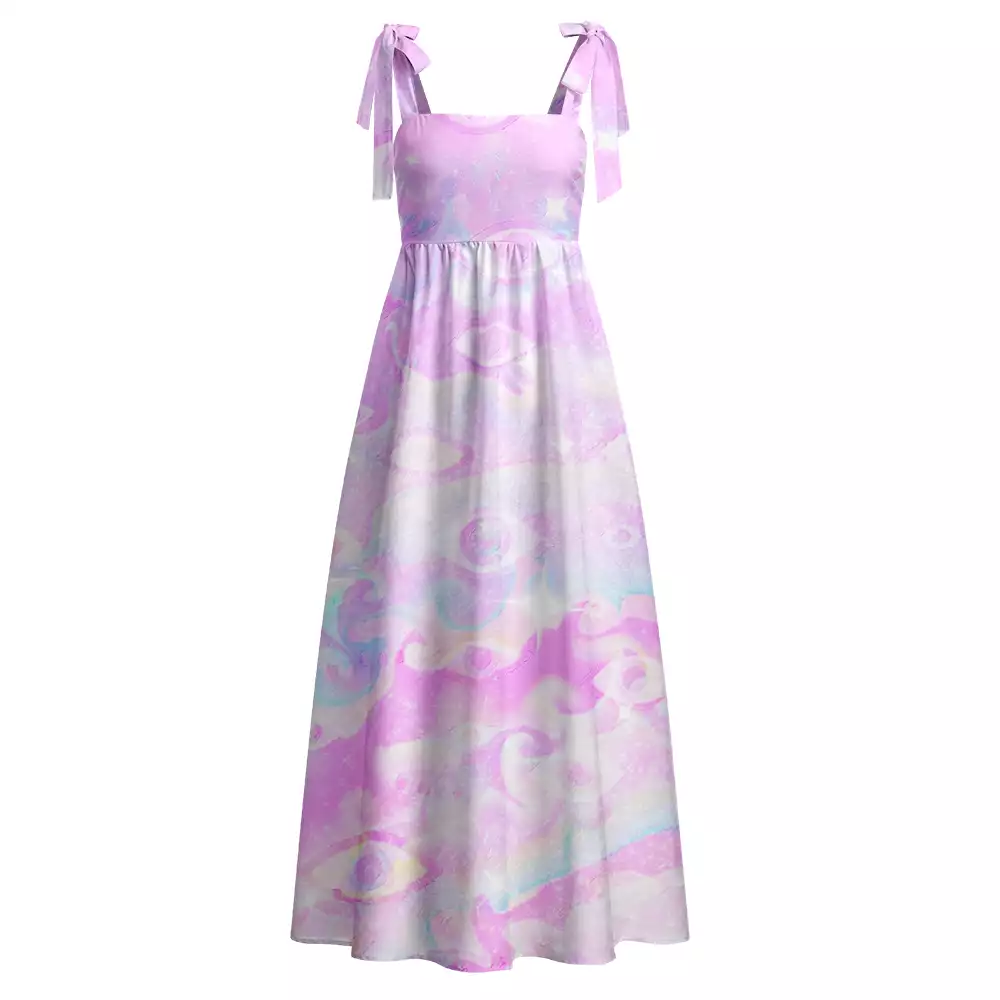 Soulisfree Aura Gradient Third Eye Maxi Dress – Bow Strap