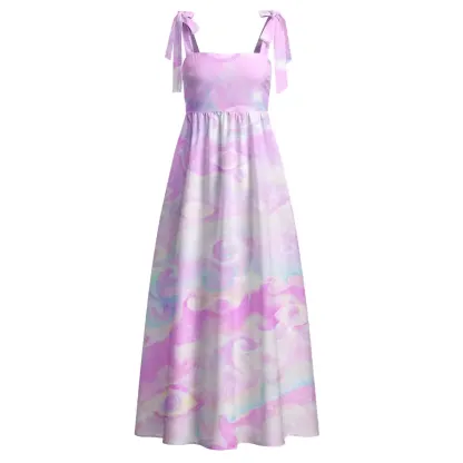 Soulisfree Aura Gradient Third Eye Maxi Dress – Bow Strap