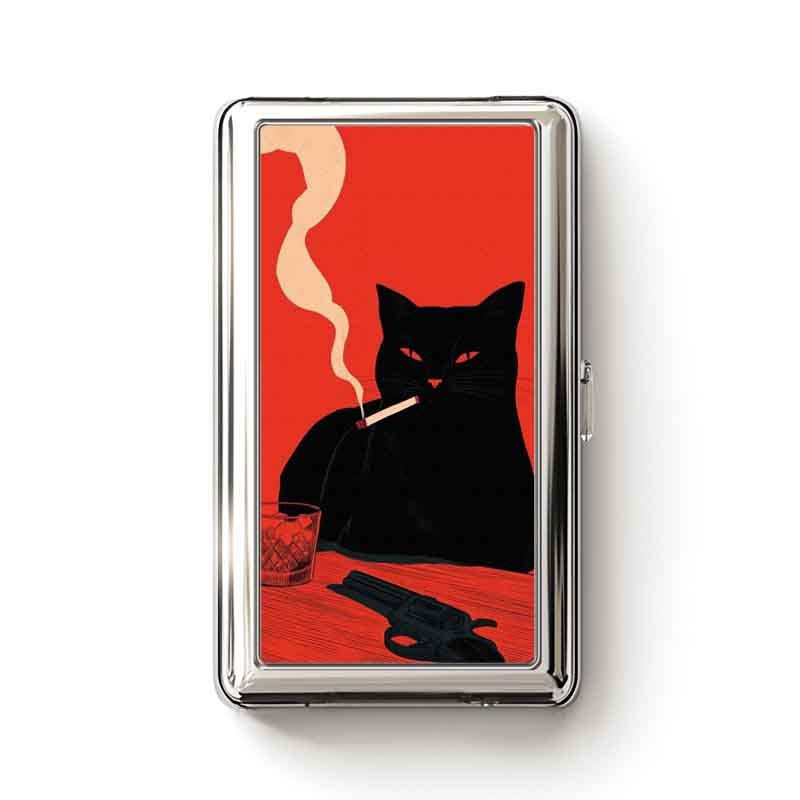 Soulisfree Nine Lives, One Rule Black Cat Metal Pocket Case