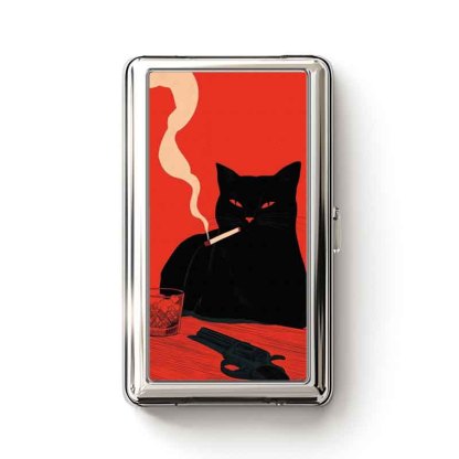 Soulisfree Nine Lives, One Rule Black Cat Metal Pocket Case