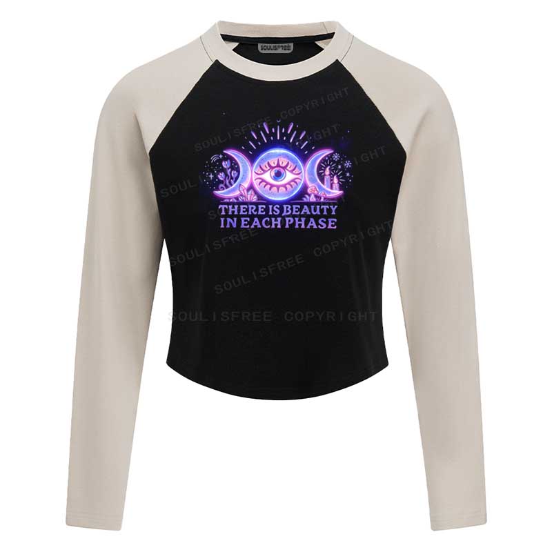Soulisfree THERE IS BEAUTY IN EACH PHASE Raglan Crop Tee