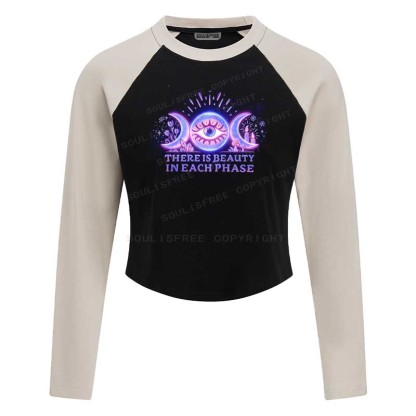 Soulisfree THERE IS BEAUTY IN EACH PHASE Raglan Crop Tee