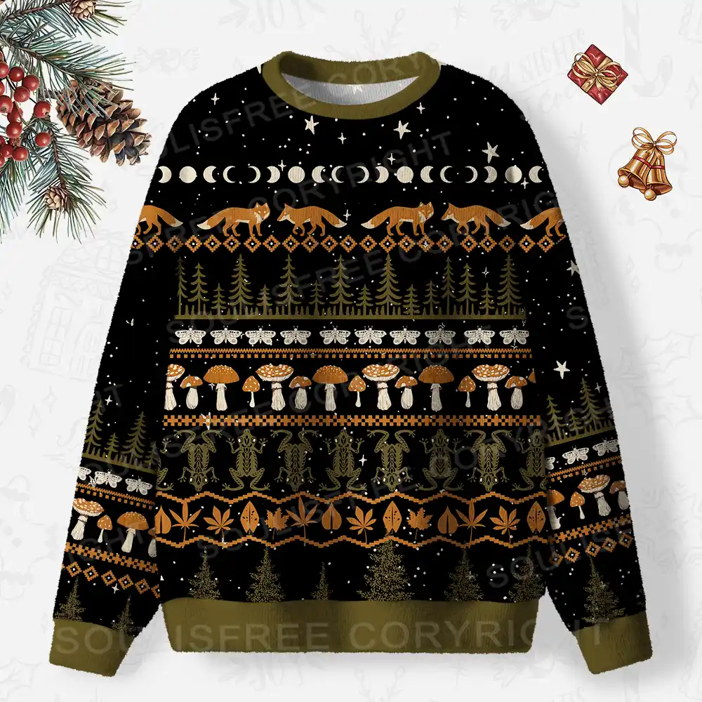 Mystic Woods Ugly Christmas Knit Sweatshirt