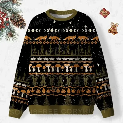 Mystic Woods Ugly Christmas Knit Sweatshirt