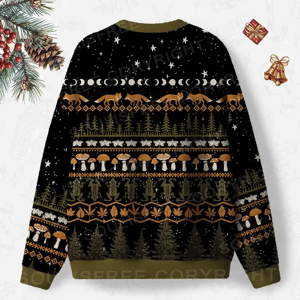 Mystic Woods Ugly Christmas Knit Sweatshirt