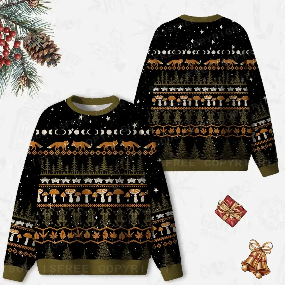 Mystic Woods Ugly Christmas Knit Sweatshirt