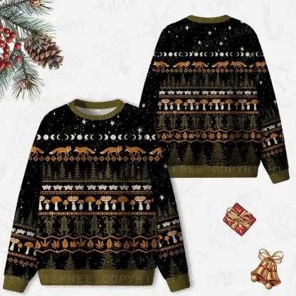 Mystic Woods Ugly Christmas Knit Sweatshirt