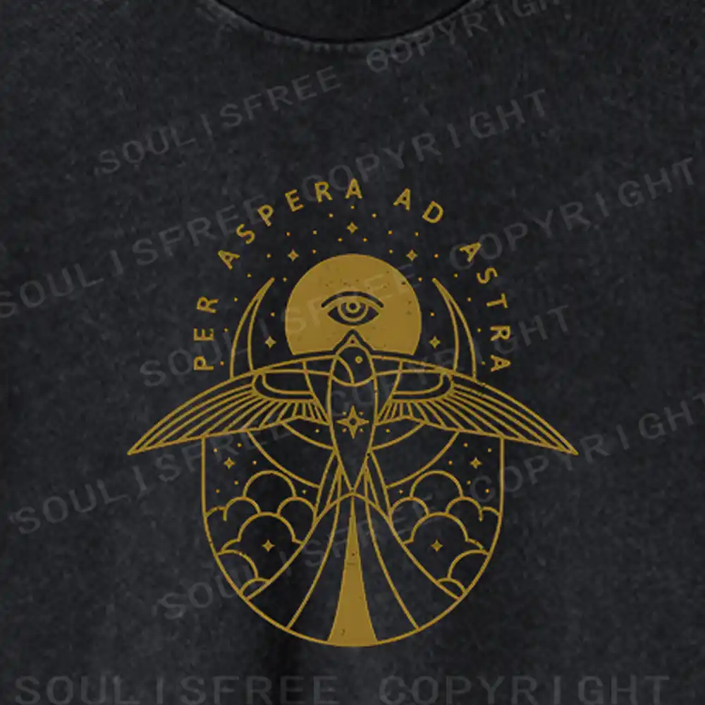 Gilded Avian Eye Washed Cropped Sweatshirt