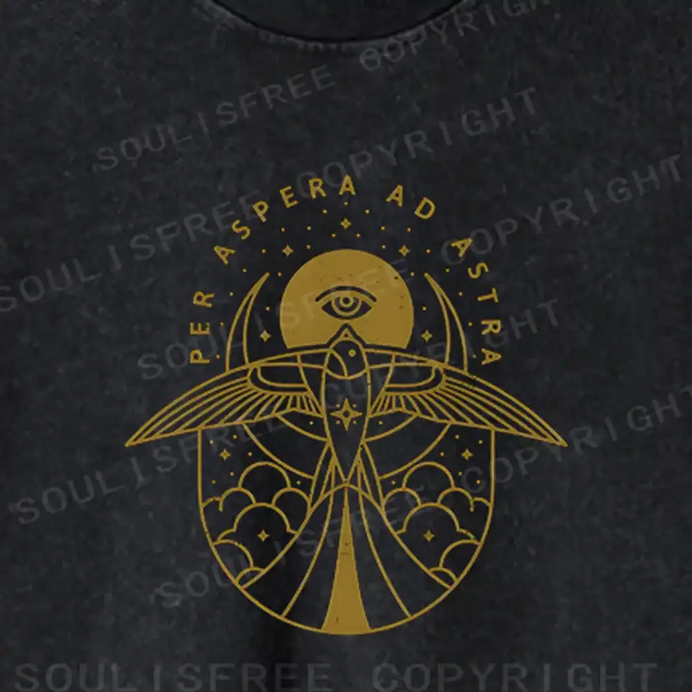 Gilded Avian Eye Washed Cropped Sweatshirt