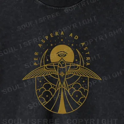 Gilded Avian Eye Washed Cropped Sweatshirt