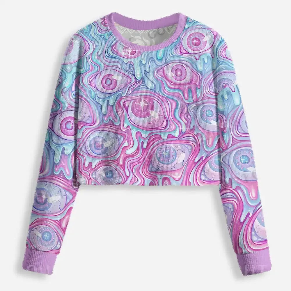 Pastel Flow Ocular Cropped Ugly Christmas Sweater