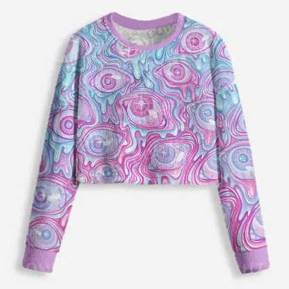 Pastel Flow Ocular Cropped Ugly Christmas Sweater