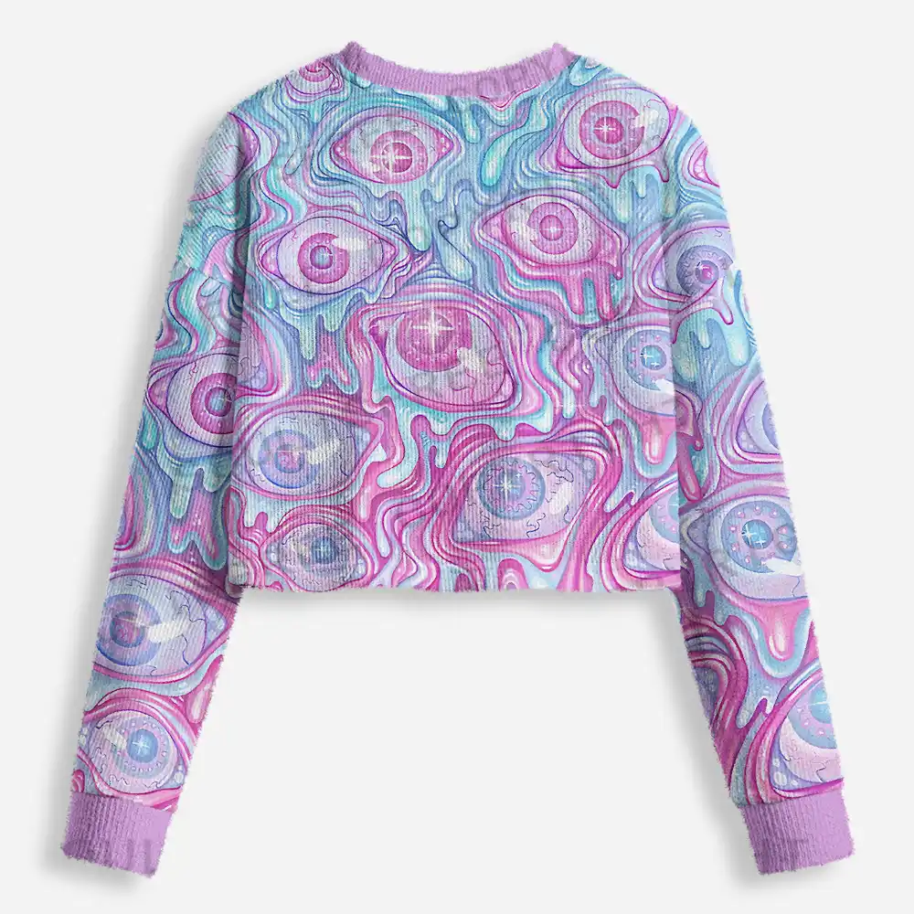 Pastel Flow Ocular Cropped Ugly Christmas Sweater