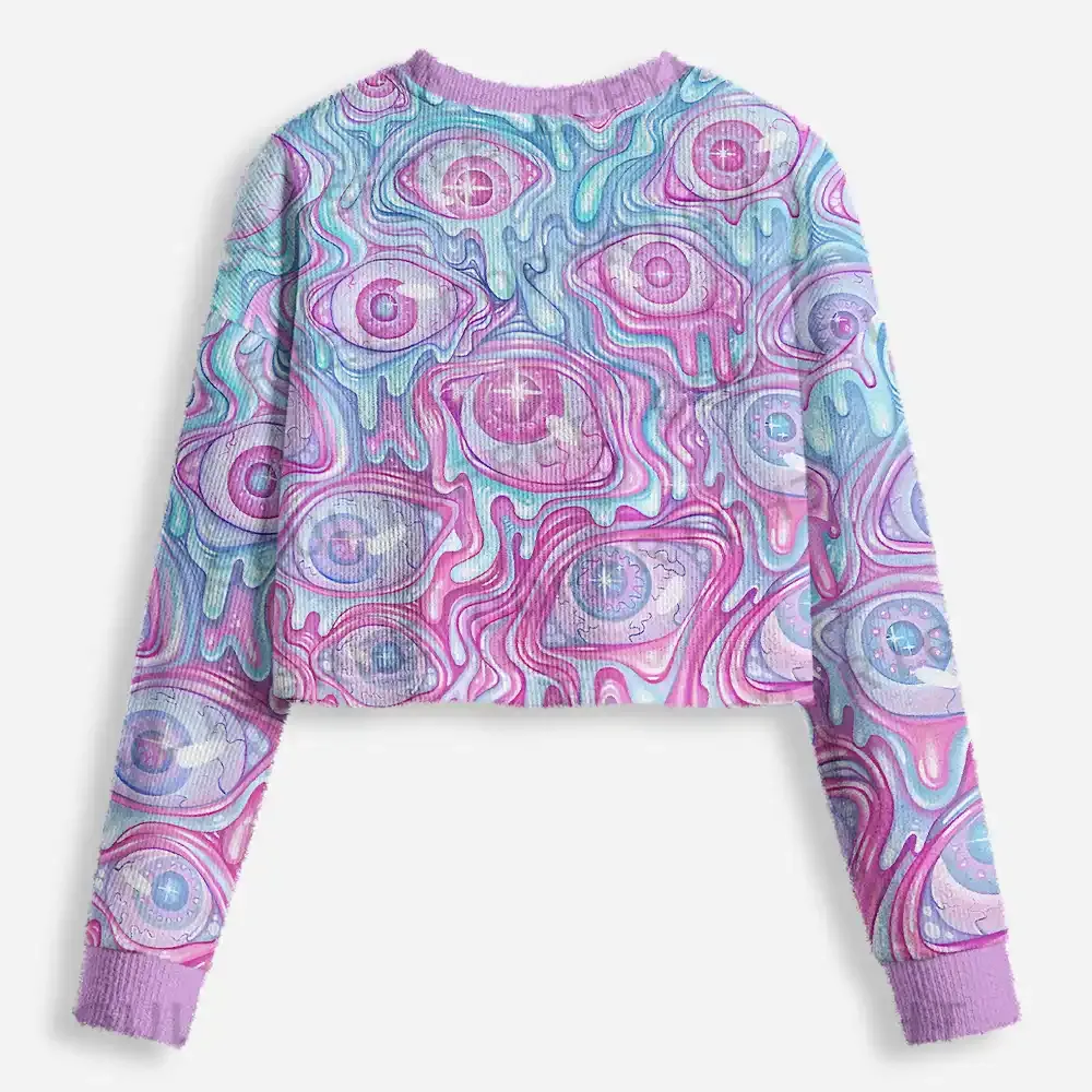 Pastel Flow Ocular Cropped Ugly Christmas Sweater