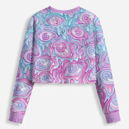 Pastel Flow Ocular Cropped Ugly Christmas Sweater