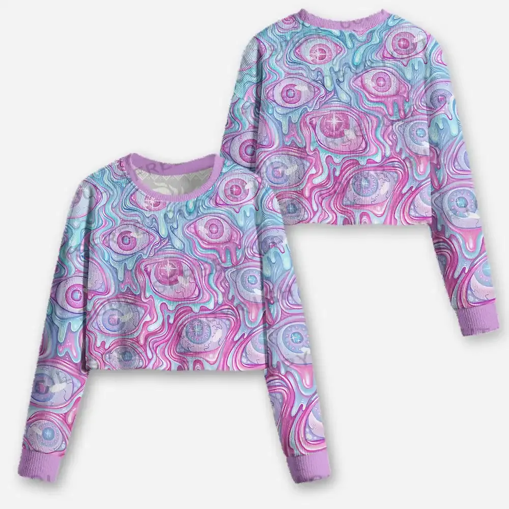 Pastel Flow Ocular Cropped Ugly Christmas Sweater