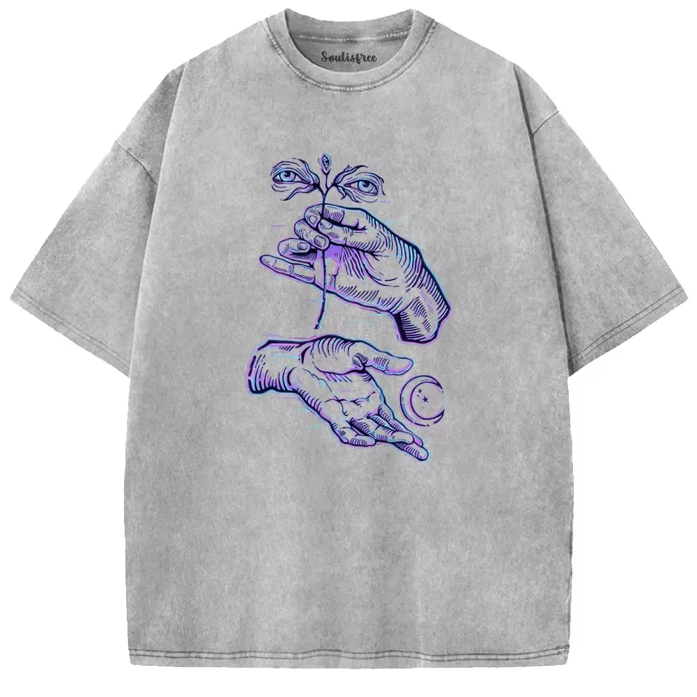Soulisfree  Hands with All Seeing Eyes  Washed Tee