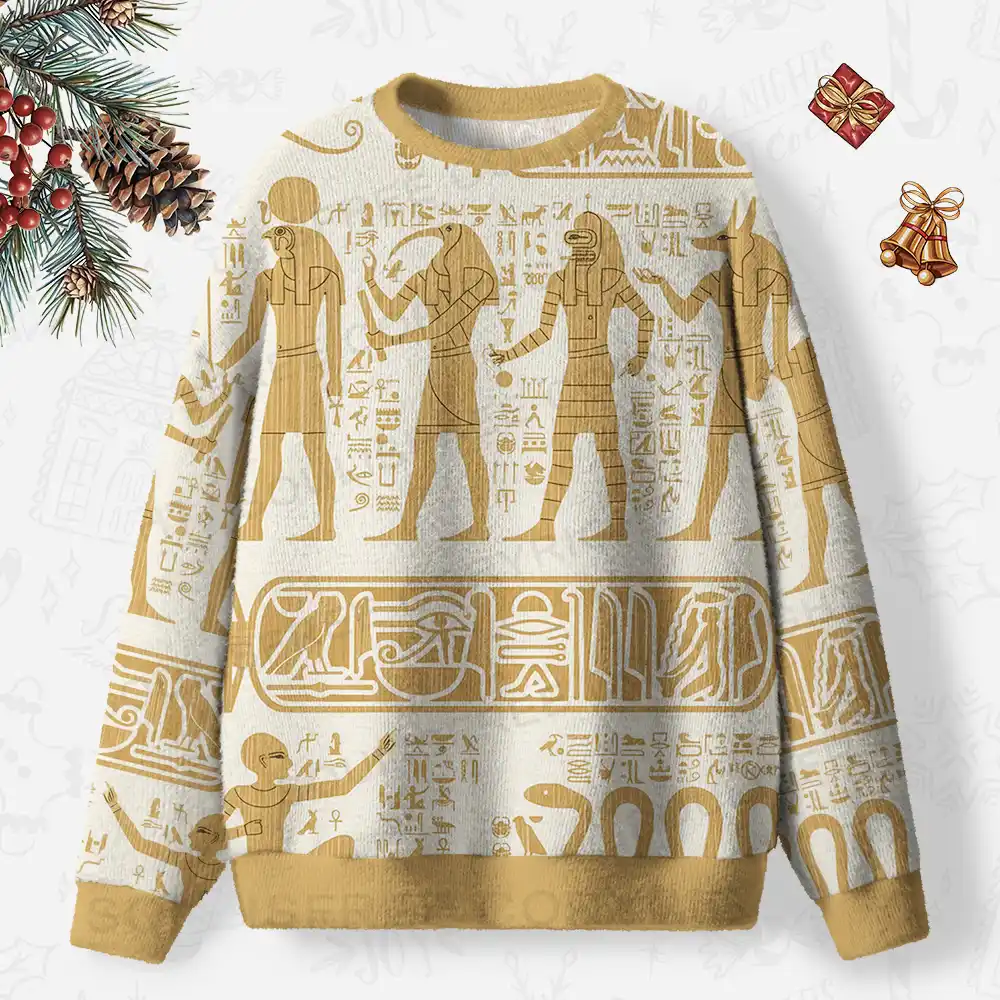 Echoes of Egypt Ugly Christmas Knit Sweatshirt