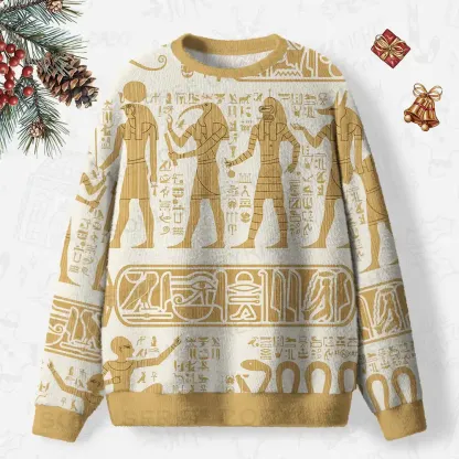 Echoes of Egypt Ugly Christmas Knit Sweatshirt