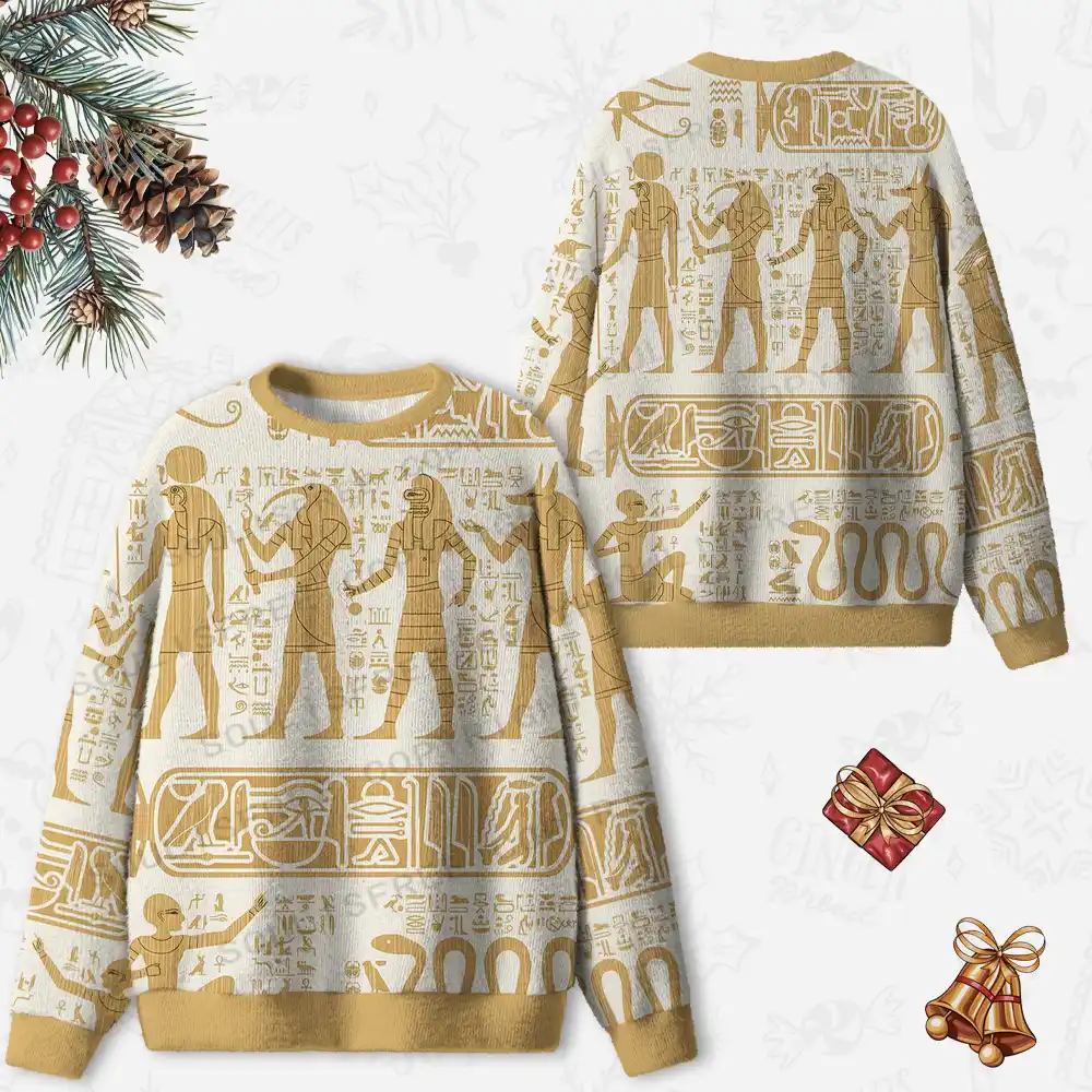 Echoes of Egypt Ugly Christmas Knit Sweatshirt