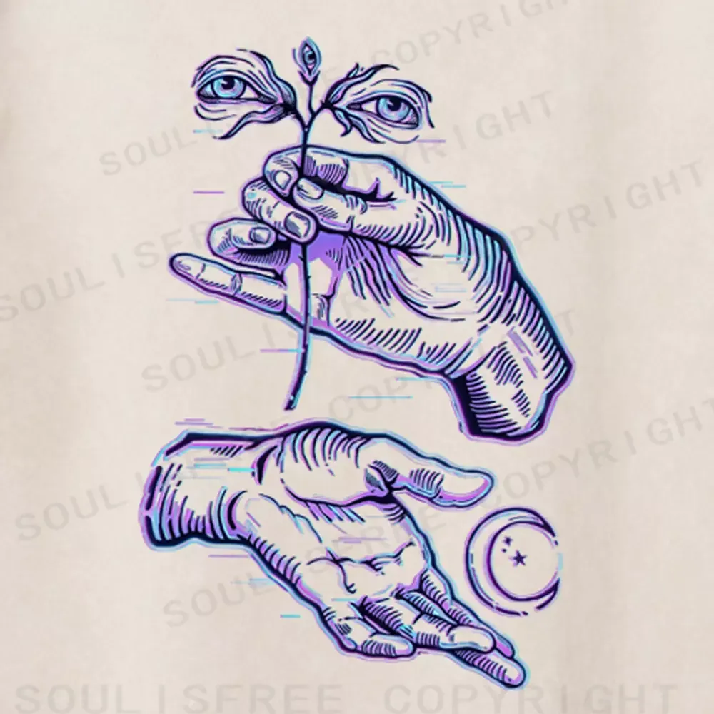Soulisfree  Hands with All Seeing Eyes  Washed Tee