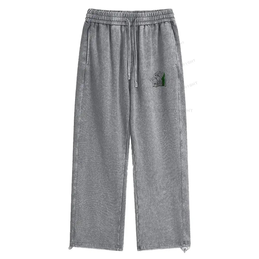Wandering Into The Digital World Washed Baggy Sweatpants