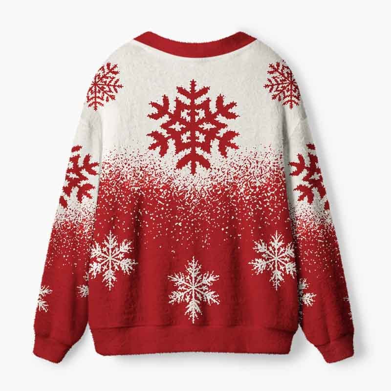 Soulisfree A Winter Snowfall Story Fuzzy Cardigan Sweater