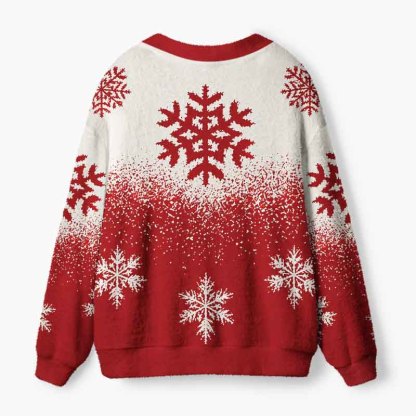 Soulisfree A Winter Snowfall Story Fuzzy Cardigan Sweater
