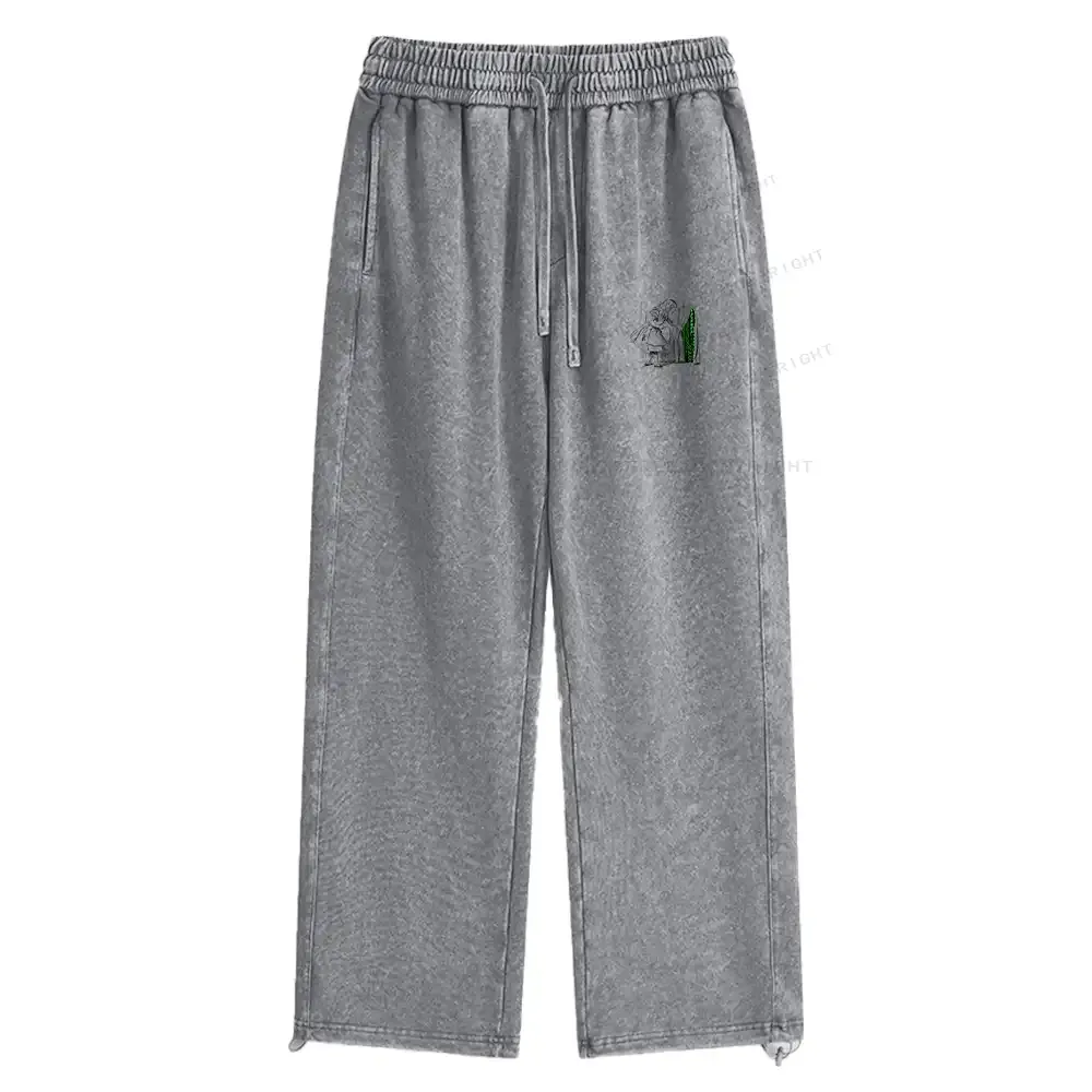 Wandering Into The Digital World Washed Baggy Sweatpants