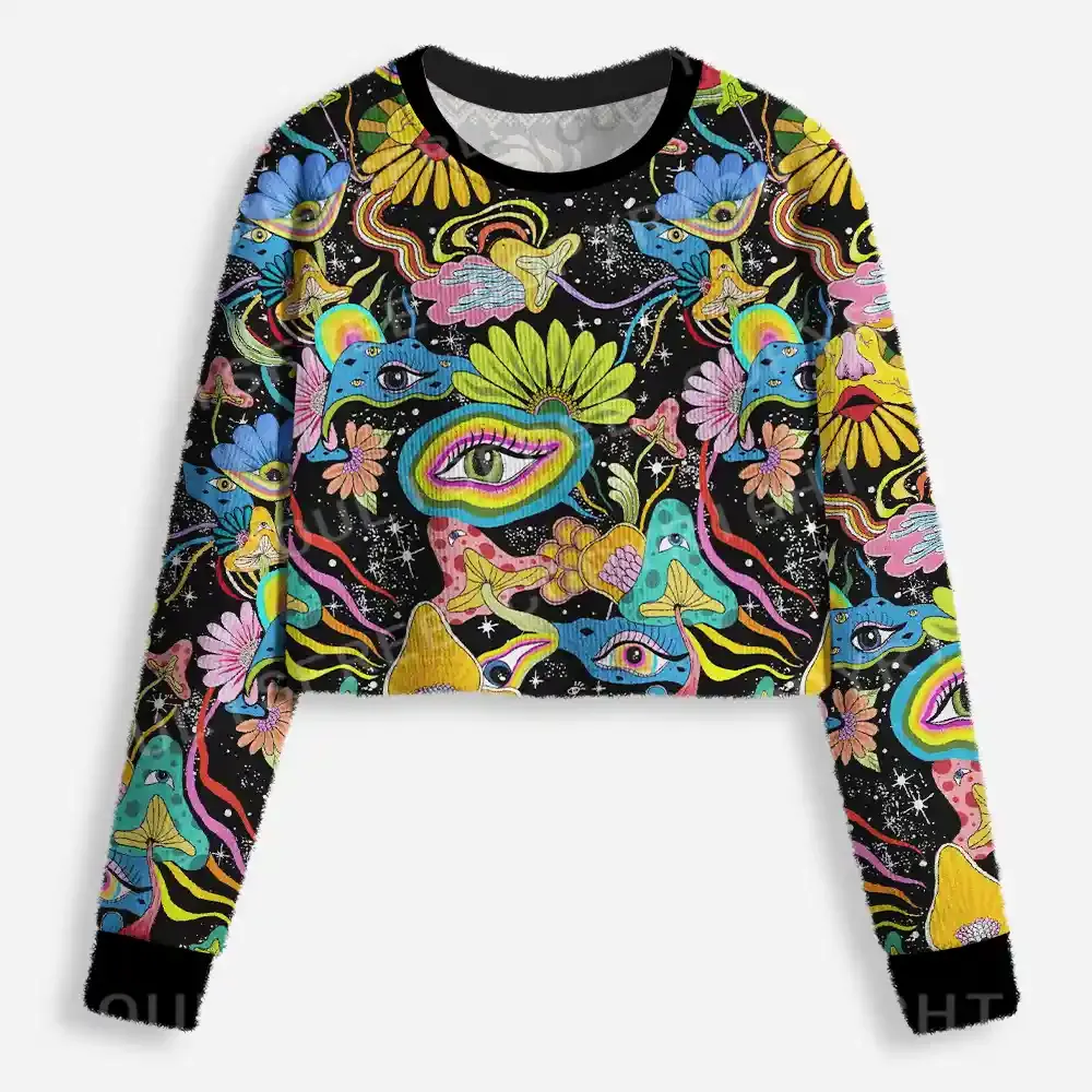 Psychic Intuition Occult Cropped Ugly Christmas Sweater