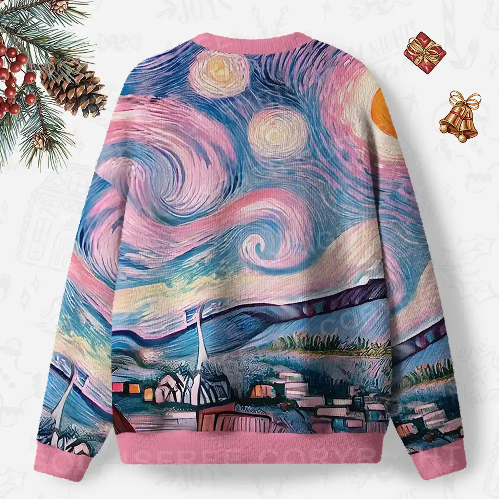 Starry Village Dreamscape Ugly Christmas Knit Sweatshirt