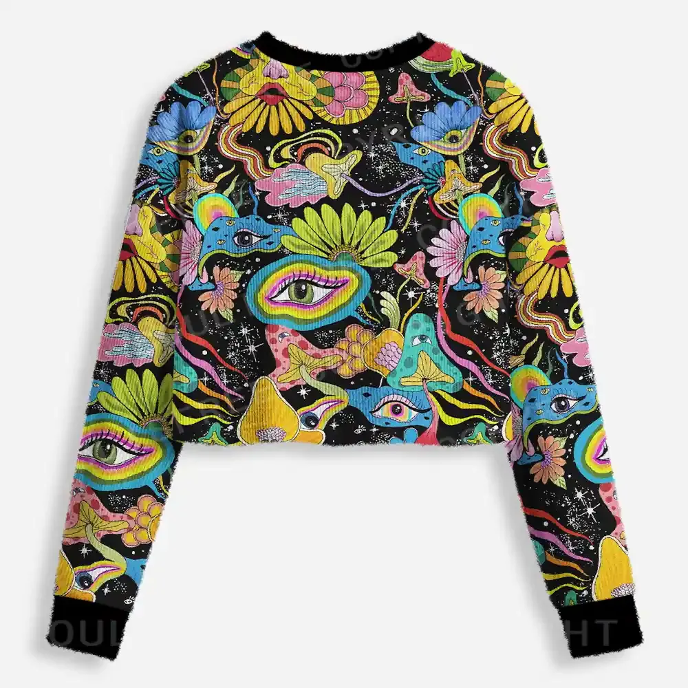 Psychic Intuition Occult Cropped Ugly Christmas Sweater