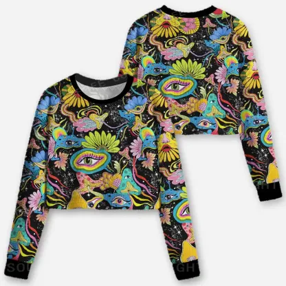 Psychic Intuition Occult Cropped Ugly Christmas Sweater