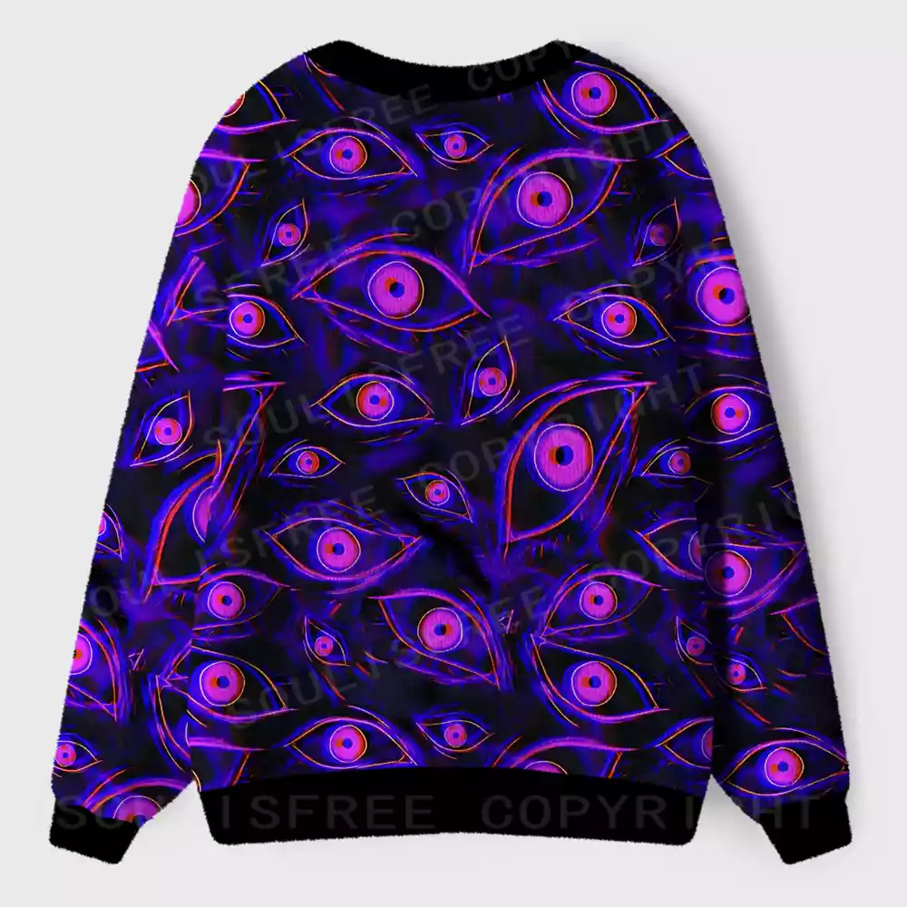 Neon Eyes of the Universe Ugly Cardigan Sweaters 