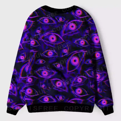 Neon Eyes of the Universe Ugly Cardigan Sweaters 