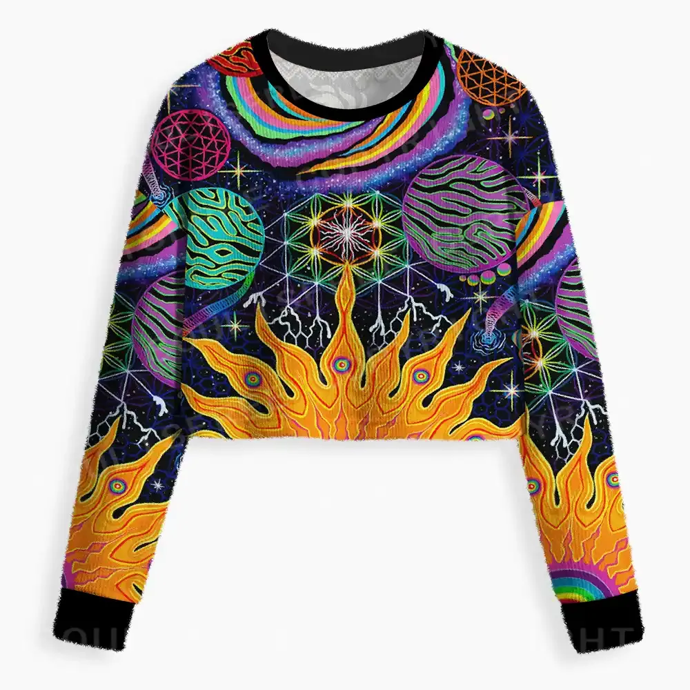 Galactic Dimensions Vision Cropped Ugly Christmas Sweater