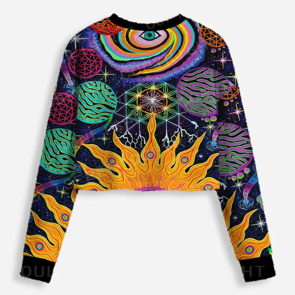 Galactic Dimensions Vision Cropped Ugly Christmas Sweater