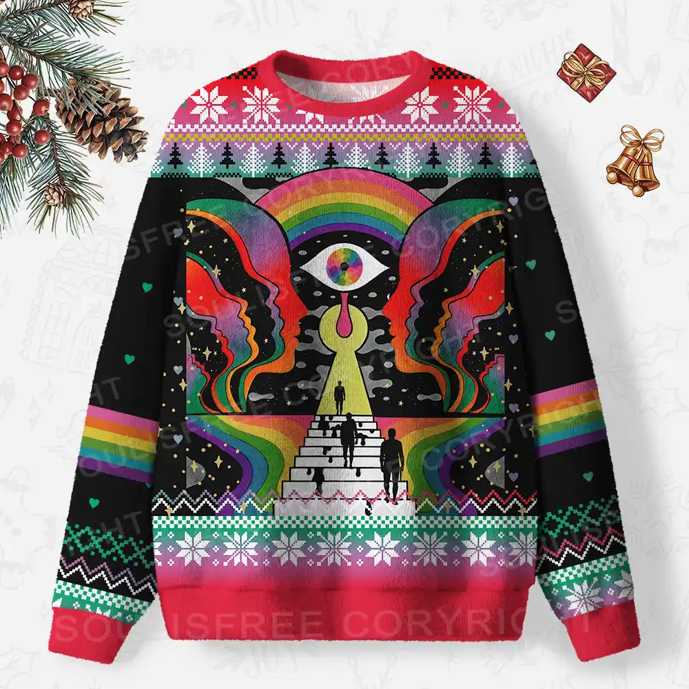 Step Into the Mind Ugly Christmas Knit Sweatshirt