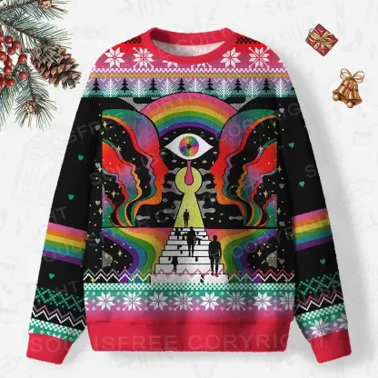 Step Into the Mind Ugly Christmas Knit Sweatshirt