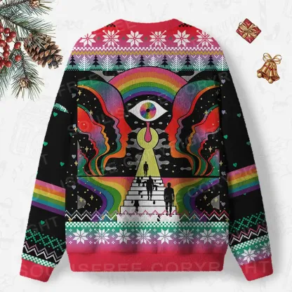 Step Into the Mind Ugly Christmas Knit Sweatshirt