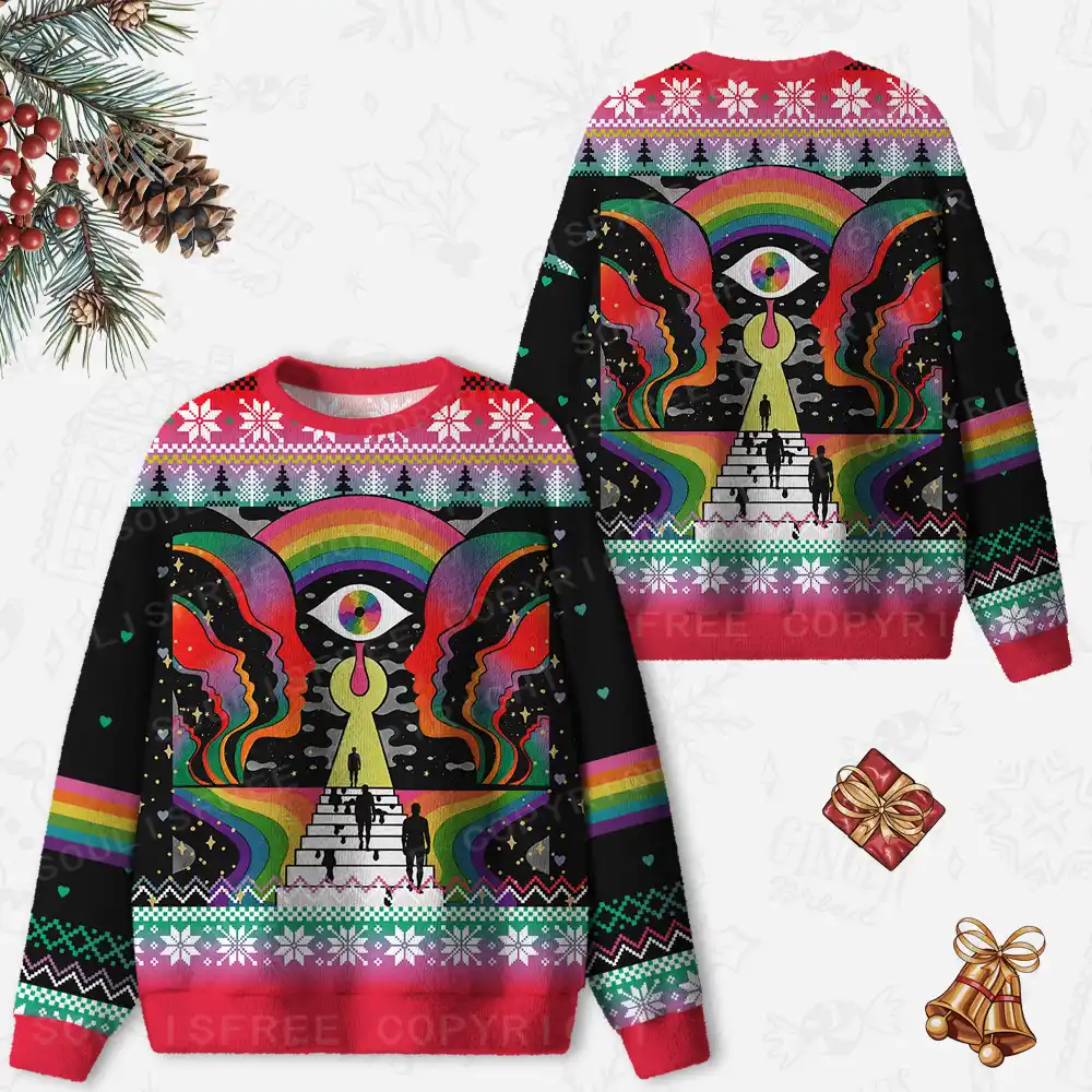 Step Into the Mind Ugly Christmas Knit Sweatshirt