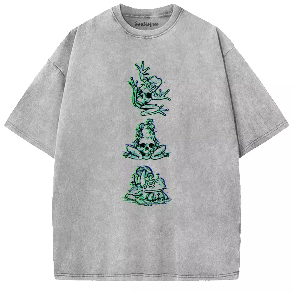 Soulisfree  ANAGLYPH TOAD TRINITY Washed Tee