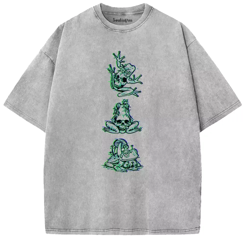 Soulisfree  ANAGLYPH TOAD TRINITY Washed Tee