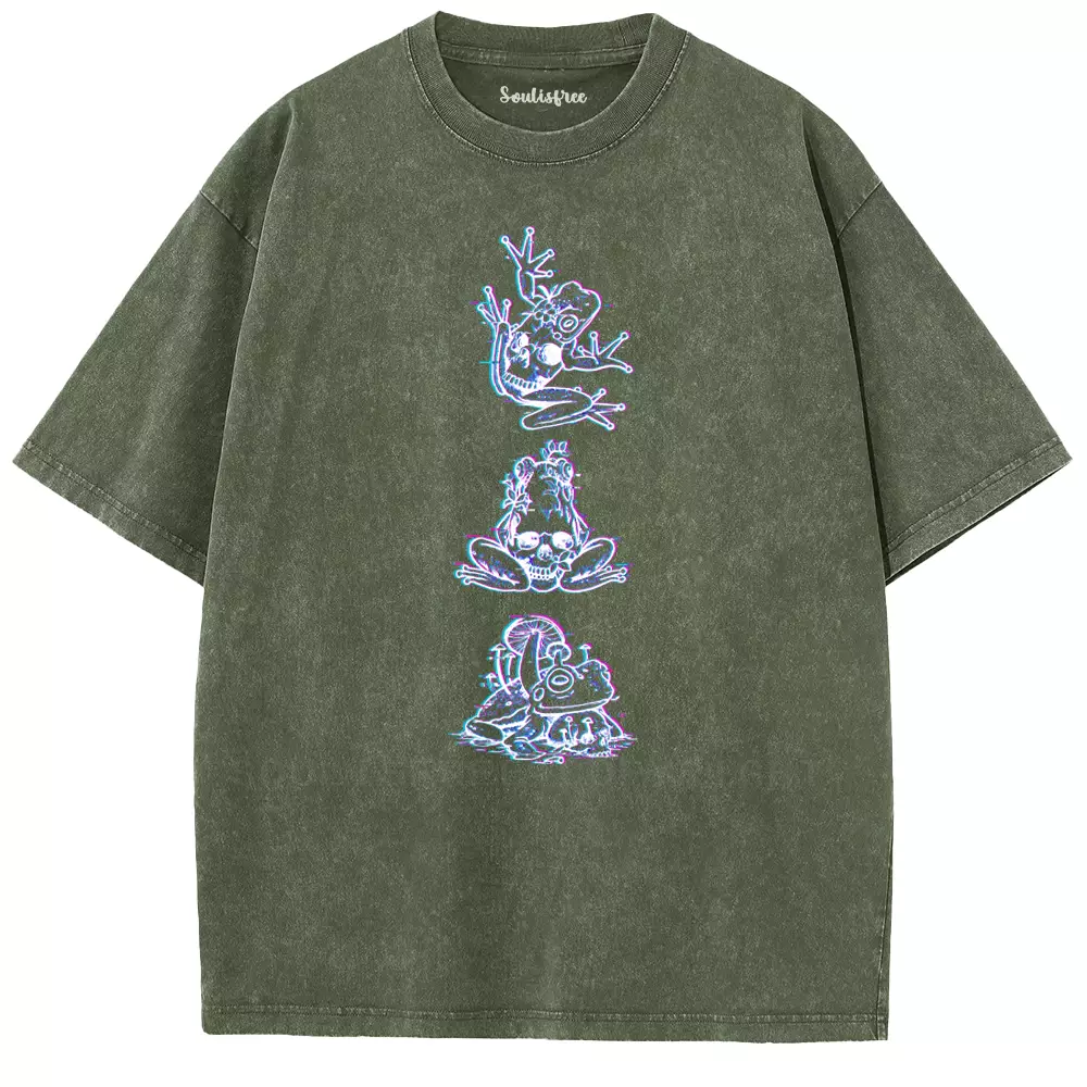 Soulisfree  ANAGLYPH TOAD TRINITY Washed Tee