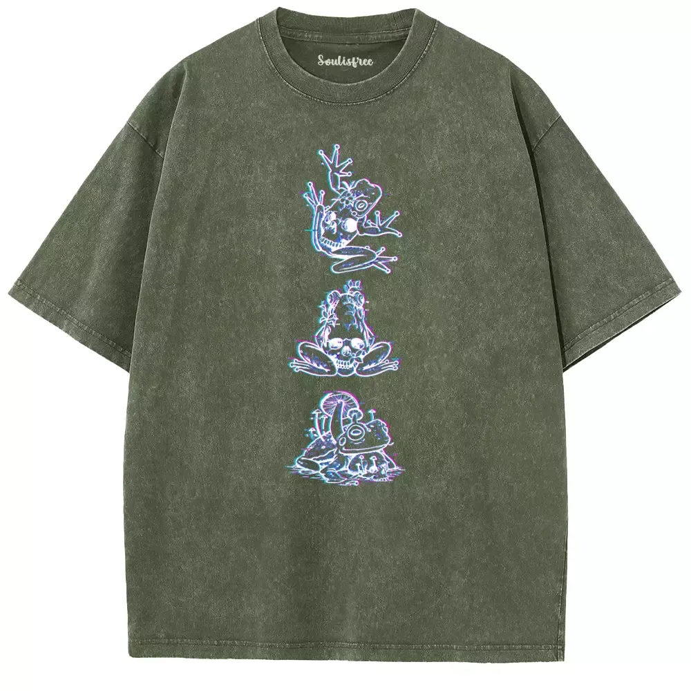 Soulisfree  ANAGLYPH TOAD TRINITY Washed Tee