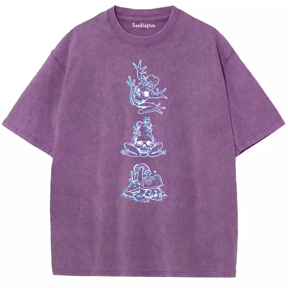 Soulisfree  ANAGLYPH TOAD TRINITY Washed Tee