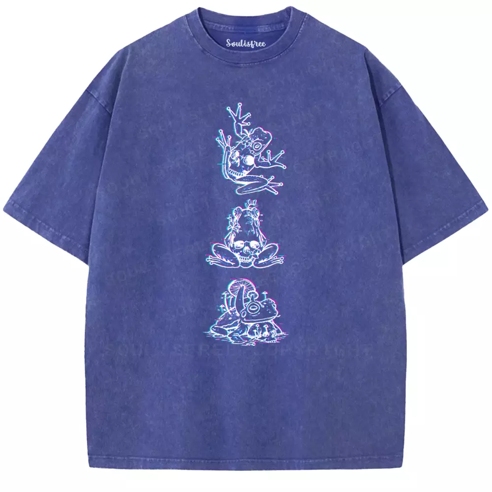 Soulisfree  ANAGLYPH TOAD TRINITY Washed Tee